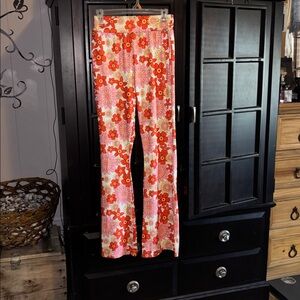 Vibrant Floral Print Pants